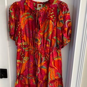 Farm Rio Vibrant Multicolor Dress, Size Medium